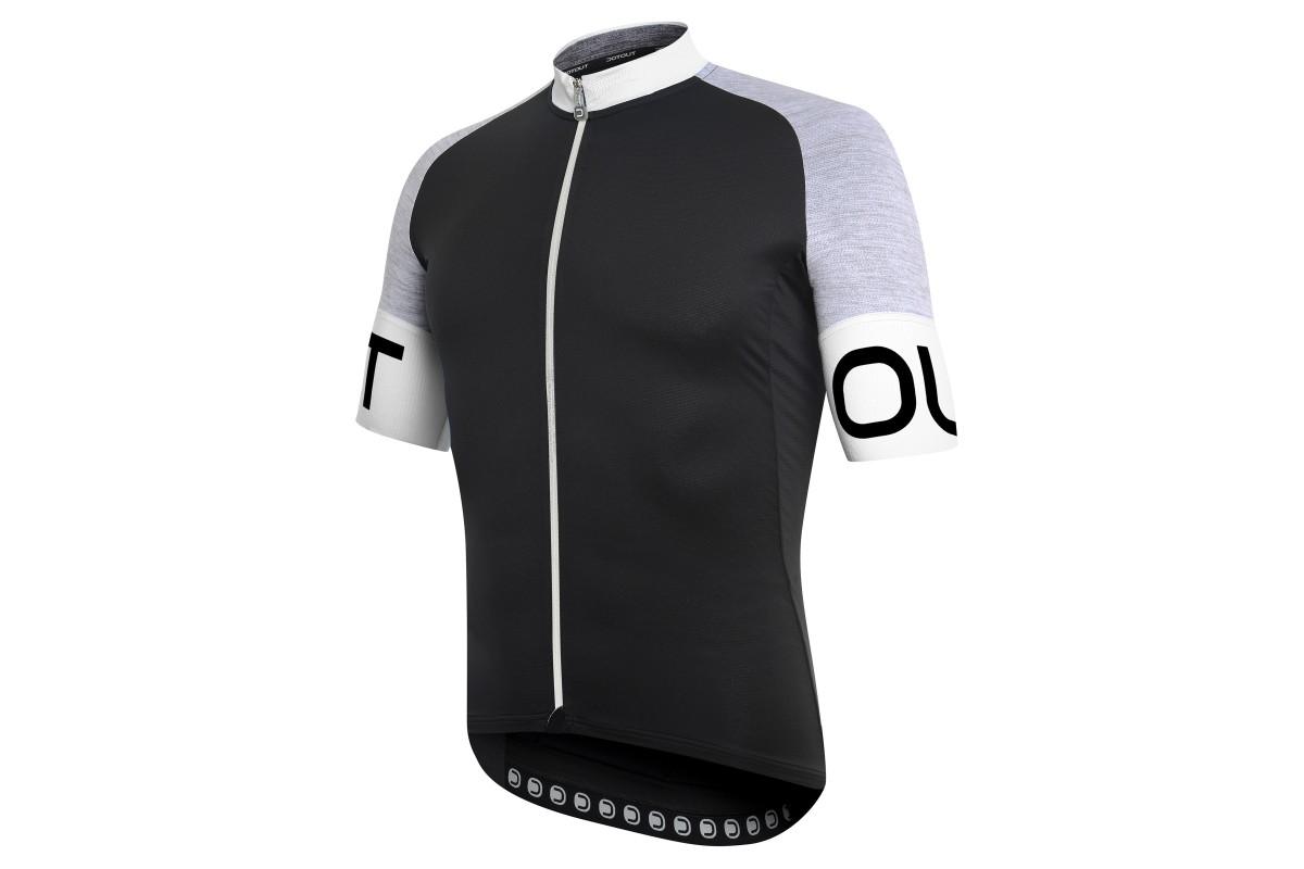 Doctorbike MAGLIA DOTOUT UOMO PURE BLACK-MELANGE LIGHT GREY-WHITE