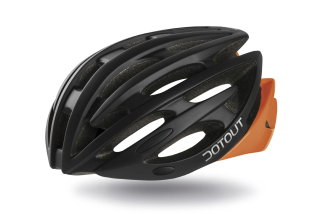 Doctorbike CASCO DOTOUT SHOY MATT BLACK-SHINY ORANGE FLUO